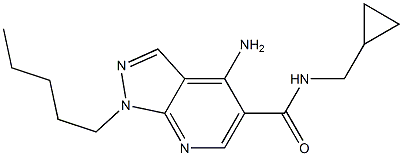 1-Pentyl-4-amino-N-(cyclopropylmethyl)-1H-pyrazolo[3,4-b]pyridine-5-carboxamide 结构式