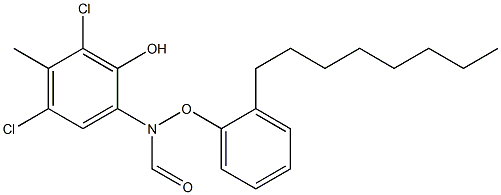 2-(2-オクチルフェノキシホルミルアミノ)-4,6-ジクロロ-5-メチルフェノール 化学構造式