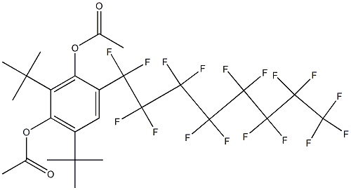 4-(Heptadecafluorooctyl)-2,6-di-tert-butylbenzene-1,3-diol diacetate Structure