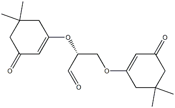 [R,(+)]-2,3-Bis[(5,5-dimethyl-3-oxo-1-cyclohexenyl)oxy]propionaldehyde Structure