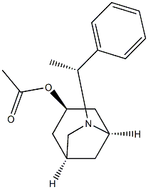 酢酸(1S,3R,5R)-6-[(R)-1-フェニルエチル]-6-アザビシクロ[3.2.1]オクタン-3-イル 化学構造式