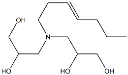 3,3'-(3-ヘプテニルイミノ)ビス(プロパン-1,2-ジオール) 化学構造式