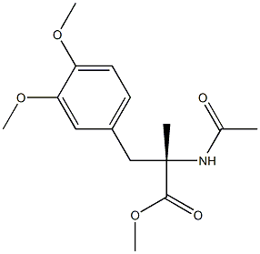 [S,(-)]-2-Acetylamino-2-methyl-3-(3,4-dimethoxyphenyl)propionic acid methyl ester Struktur