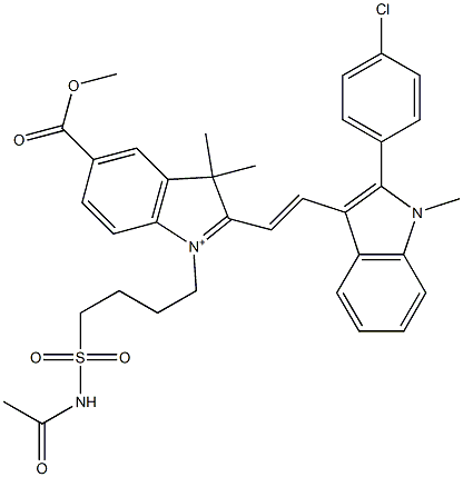 1-[4-[(Acetylamino)sulfonyl]butyl]-2-[2-[2-(4-chlorophenyl)-1-methyl-1H-indol-3-yl]ethenyl]-5-(methoxycarbonyl)-3,3-dimethyl-3H-indolium