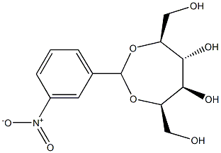 2-O,5-O-(3-Nitrobenzylidene)-L-glucitol Struktur