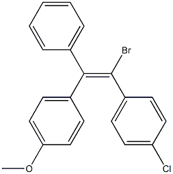 (E)-1-Bromo-1-(p-chlorophenyl)-2-(p-methoxyphenyl)-2-phenylethene Struktur