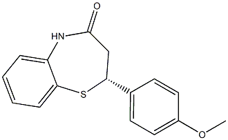 (2R)-2,3-Dihydro-2-(4-methoxyphenyl)-1,5-benzothiazepin-4(5H)-one Structure
