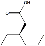 [R,(+)]-3-エチルヘキサン酸 化学構造式