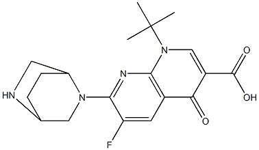 1-tert-Butyl-1,4-dihydro-6-fluoro-4-oxo-7-(2,5-diazabicyclo[2.2.2]octan-2-yl)-1,8-naphthyridine-3-carboxylic acid Structure