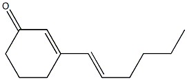 3-[(E)-1-ヘキセニル]-2-シクロヘキセン-1-オン 化学構造式