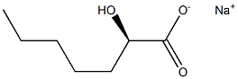 [S,(-)]-2-ヒドロキシヘプタン酸ナトリウム 化学構造式