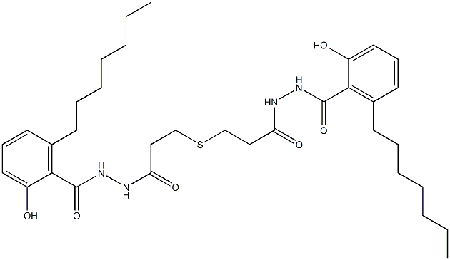 3,3'-Thiodi[propionic acid N'-(6-heptylsalicyloyl) hydrazide] Struktur