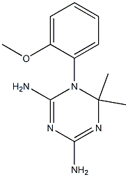 2,4-Diamino-6,6-dimethyl-5,6-dihydro-5-(2-methoxyphenyl)-1,3,5-triazine Struktur