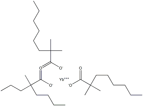 イッテルビウム(2-メチル-2-プロピルヘキサノアート)ビス(2,2-ジメチルオクタノアート) 化学構造式