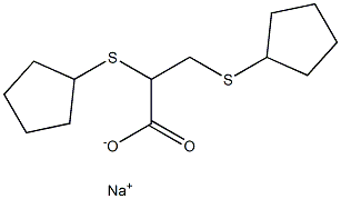 2,3-Bis(cyclopentylthio)propionic acid sodium salt Structure