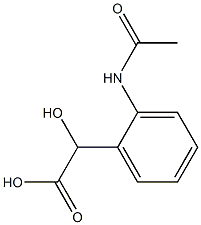 (-)-o-(アセチルアミノ)-D-マンデル酸 化学構造式