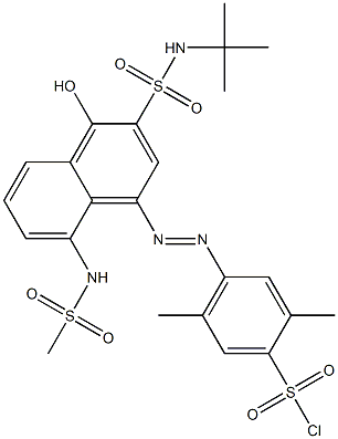 4-[3-(N-tert-Butylsulfamoyl)-4-hydroxy-8-methylsulfonylamino-1-naphtylazo]-2,5-dimethylbenzenesulfonyl chloride Structure