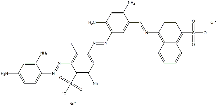 4-[[2,4-ジアミノ-5-[[3-[(2,4-ジアミノフェニル)アゾ]-2-メチル-5-ソジオスルホフェニル]アゾ]フェニル]アゾ]ナフタレン-1-スルホン酸ナトリウム 化学構造式