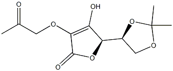 2-O-(2-Oxopropyl)-5-O,6-O-isopropylidene-L-ascorbic acid Struktur