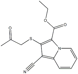 2-(Acetonylthio)-1-cyanoindolizine-3-carboxylic acid ethyl ester 结构式
