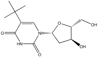 5-tert-ブチル-2'-デオキシウリジン 化学構造式