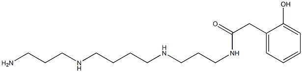N-[3-[[4-[(3-アミノプロピル)-アミノ]ブチル]アミノ]プロピル]-2-(2-ヒドロキシフェニル)アセトアミド 化学構造式