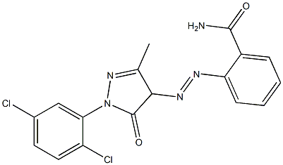 4-(2-Carbamoylphenylazo)-1-(2,5-dichlorophenyl)-3-methyl-5(4H)-pyrazolone Struktur