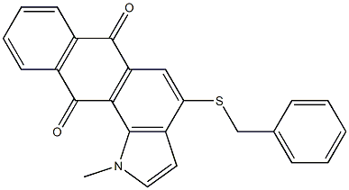 1-Methyl-4-(benzylthio)-1H-naphth[2,3-g]indole-6,11-dione Struktur