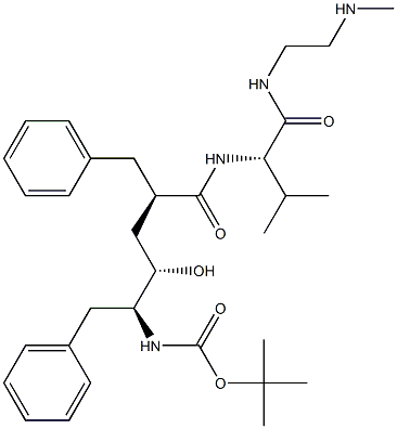 (2S)-2-[[(2R,4S,5S)-5-(tert-Butoxycarbonylamino)-2-benzyl-4-hydroxy-6-phenylhexanoyl]amino]-N-(2-methylaminoethyl)-3-methylbutyramide Structure