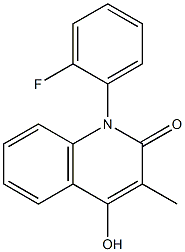 1-(2-フルオロフェニル)-3-メチル-4-ヒドロキシ-2(1H)-キノロン 化学構造式