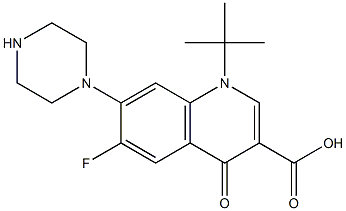 6-Fluoro-1-tert-butyl-7-(1-piperazinyl)-1,4-dihydro-4-oxoquinoline-3-carboxylic acid Struktur