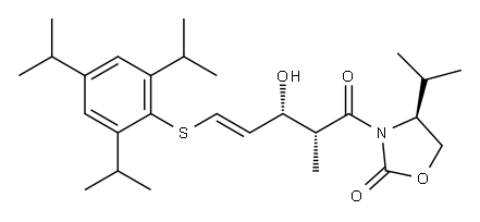 (4S)-4-Isopropyl-3-[(2R,3R)-3-hydroxy-2-methyl-5-(2,4,6-triisopropylphenylthio)-4-pentenoyl]oxazolidin-2-one