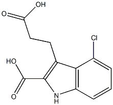 2-カルボキシ-4-クロロ-1H-インドール-3-プロピオン酸 化学構造式