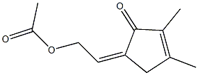 5-[(Z)-2-アセチルオキシエチリデン]-2,3-ジメチル-2-シクロペンテン-1-オン 化学構造式