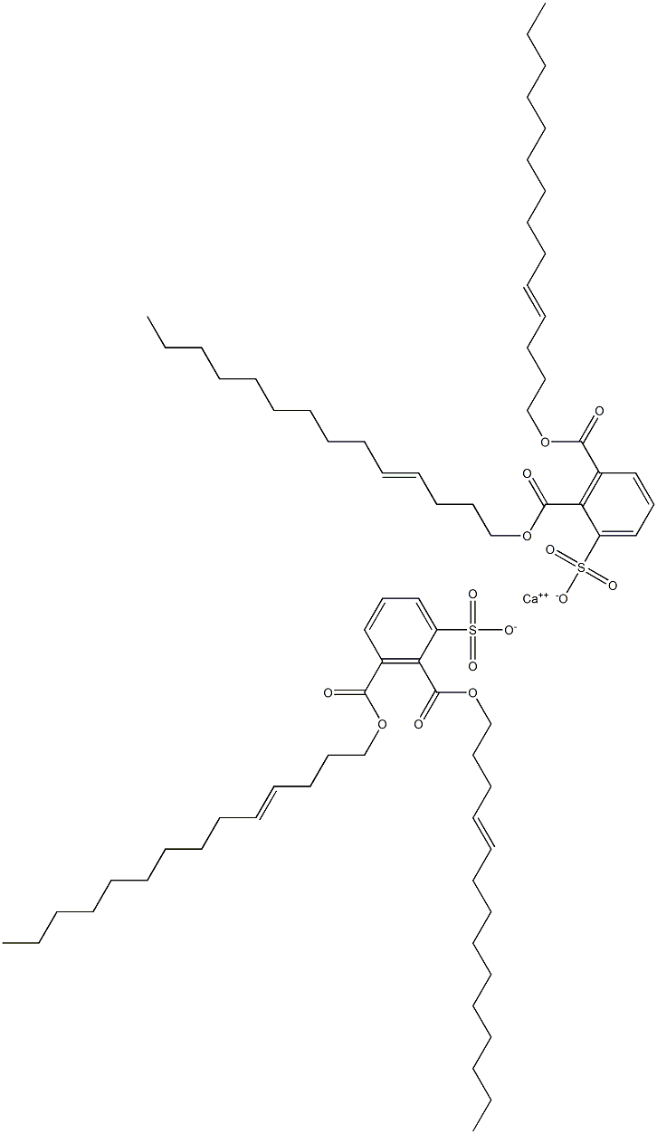Bis[2,3-di(4-tetradecenyloxycarbonyl)benzenesulfonic acid]calcium salt Structure