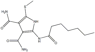2-[Heptanoylamino]-5-[methylthio]-1H-pyrrole-3,4-dicarboxamide Structure