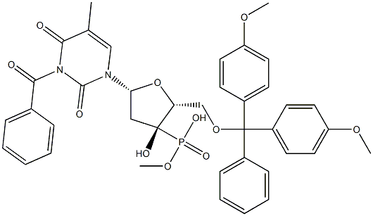 5'-O-[Bis(4-methoxyphenyl)(phenyl)methyl]-3-benzoylthymidine 3'-phosphonic acid methyl ester
