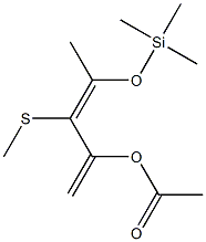 Acetic acid 3-methylthio-4-[(trimethylsilyl)oxy]-1,3-pentadien-2-yl ester Structure