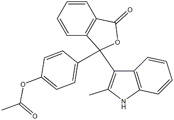 Acetic acid 4-[[1-oxo-3-(2-methyl-1H-indol-3-yl)-1,3-dihydroisobenzofuran]-3-yl]phenyl ester Struktur