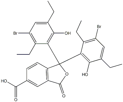 1,1-Bis(3-bromo-2,5-diethyl-6-hydroxyphenyl)-1,3-dihydro-3-oxoisobenzofuran-5-carboxylic acid Structure