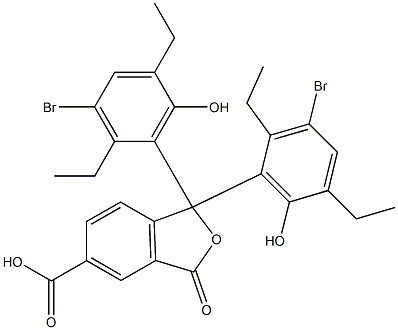 1,1-Bis(3-bromo-2,5-diethyl-6-hydroxyphenyl)-1,3-dihydro-3-oxoisobenzofuran-5-carboxylic acid,,结构式