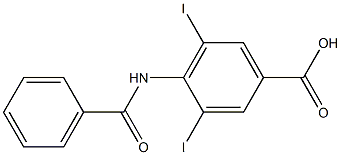 4-ベンゾイルアミノ-3,5-ジヨード安息香酸 化学構造式