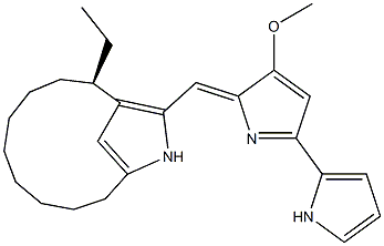 (R)-2-Ethyl-13-[[3-methoxy-5-(1H-pyrrol-2-yl)-2H-pyrrol-2-ylidene]methyl]-12-azabicyclo[9.2.1]tetradeca-11(14),13(1)-diene