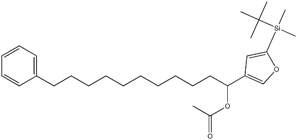 Acetic acid 1-[5-(tert-butyldimethylsilyl)-3-furyl]-11-phenylundecyl ester Struktur