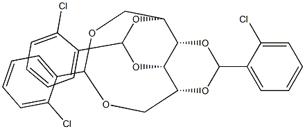 1-O,6-O:2-O,4-O:3-O,5-O-Tris(2-chlorobenzylidene)-L-glucitol 结构式