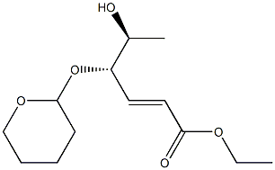 (4S,5S,E)-5-Hydroxy-4-[[(3,4,5,6-tetrahydro-2H-pyran)-2-yl]oxy]-2-hexenoic acid ethyl ester 结构式