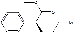 [S,(+)]-5-ブロモ-2-フェニル吉草酸メチル 化学構造式