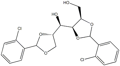 1-O,2-O:4-O,5-O-ビス(2-クロロベンジリデン)-D-グルシトール 化学構造式