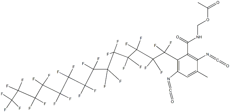 N-(Acetyloxymethyl)-2-(nonacosafluorotetradecyl)-3,6-diisocyanato-5-methylbenzamide Struktur