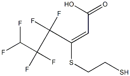 (E)-3-(2-Mercaptoethylthio)-4,4,5,5,6,6-hexafluoro-2-hexenoic acid Structure